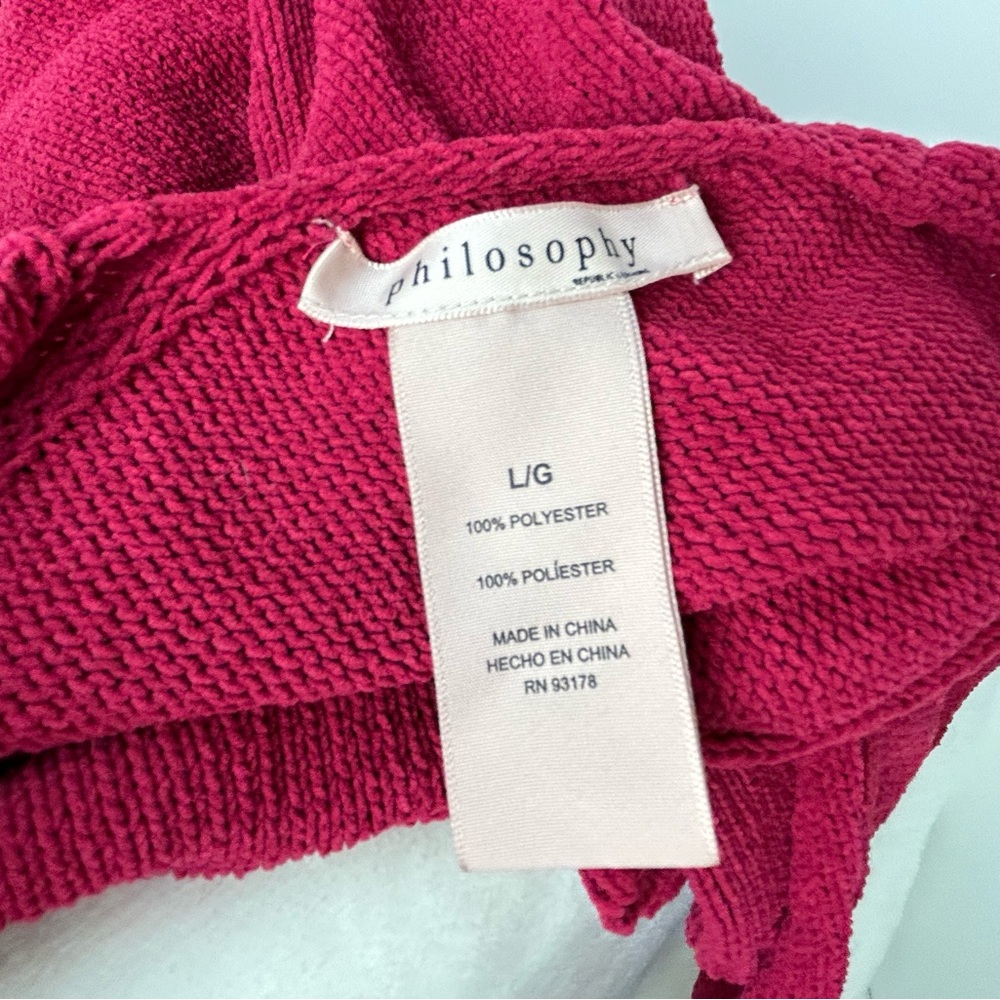 Philosophy Red Raspberry Knit V-Neck Sweater Large - Picture 11 of 14